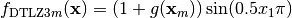 f_{\text{DTLZ3}m}(\mathbf{x}) = (1 + g(\mathbf{x}_m)) \sin(0.5x_{1}\pi )