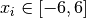 x_i \in [-6, 6]